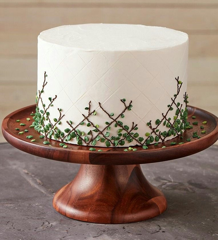 کیک تمام فوندات با طرح شاخه و برگ