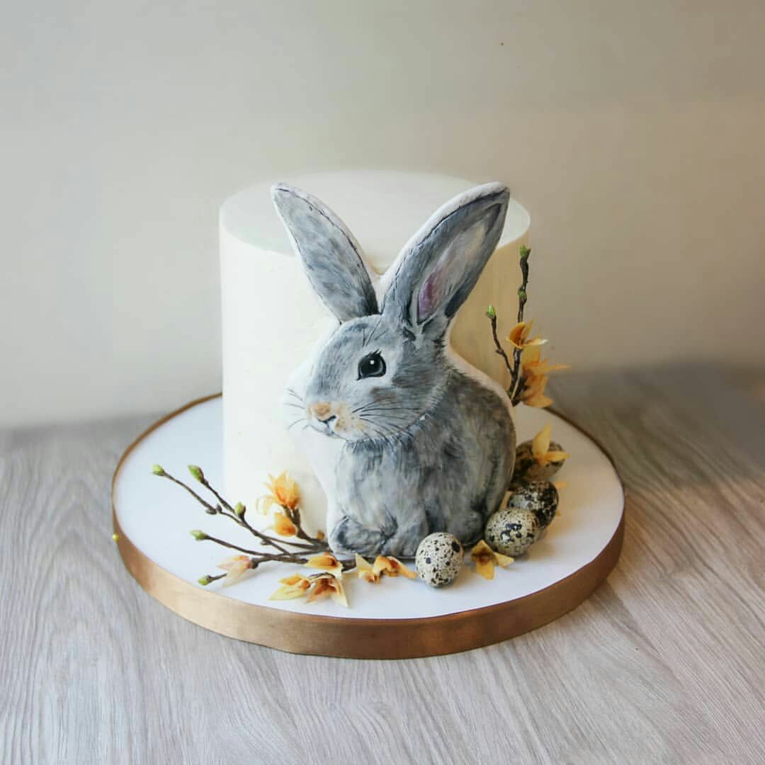 کیک تمام فوندانت طرح خرگوش